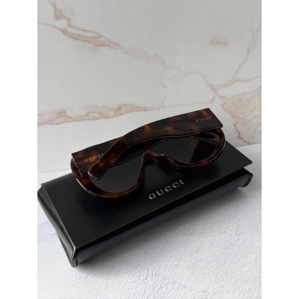 NEW Gucci GG2164S Brown Aviator Oversized Sunglasses $565 - Picture 3 of 11